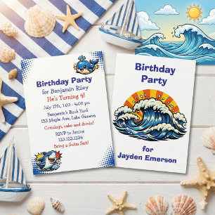 Invitation Fête d'anniversaire personnalisée pour garçon sur