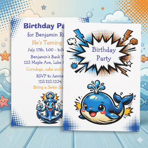 Invitation Fête d'anniversaire personnalisée pour garçon sur