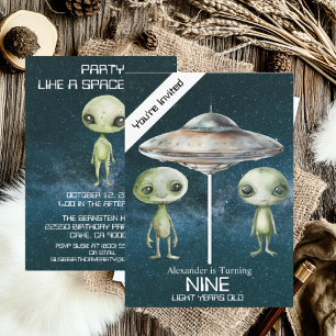 Invitation Fête d'anniversaire personnalisée pour un Alien de
