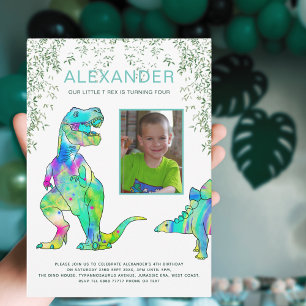 Invitation Fête d'anniversaire Photo Jungle de Dinosaures
