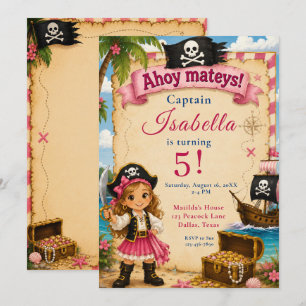 Invitation Fête d'anniversaire pirate