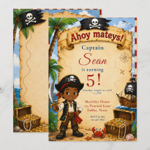 Invitation Fête d'anniversaire pirate