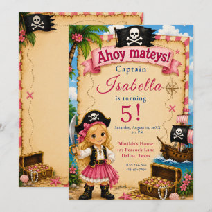 Invitation Fête d'anniversaire pirate
