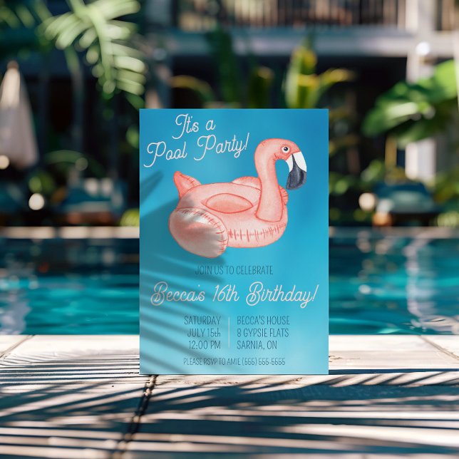 Invitation Fête d'anniversaire Piscine (Créateur téléchargé)