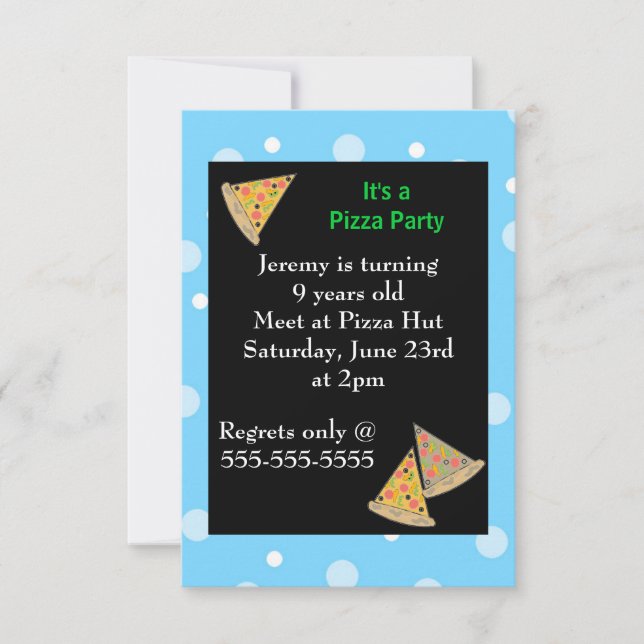Invitation Fête d'anniversaire Pizza (Devant)