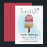 Invitation Fête d'anniversaire Pop Over & Chill Popsicle d'ét<br><div class="desc">// Peut être personnalisé pour répondre à vos besoins. Conçu par Gorjo Designs via Zazzle. // Besoin d'aide pour personnaliser votre design ? Avez-vous d'autres idées ? N'hésitez pas à me contacter (Zoe) directement via le bouton de contact ci-dessous.</div>