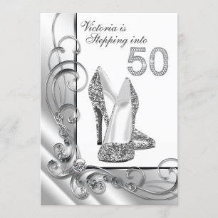 Invitation Fête d'anniversaire pour 50 ans : Glam Diamant