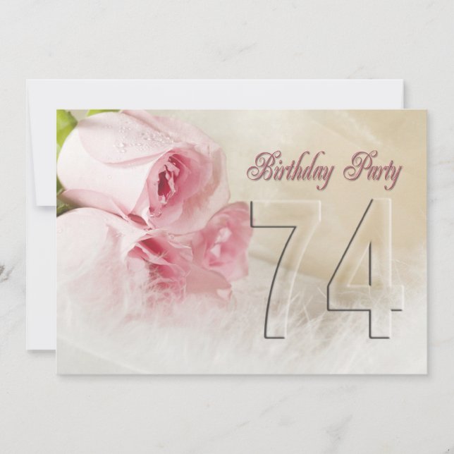 Invitation fête d'anniversaire pour 74 ans (Devant)