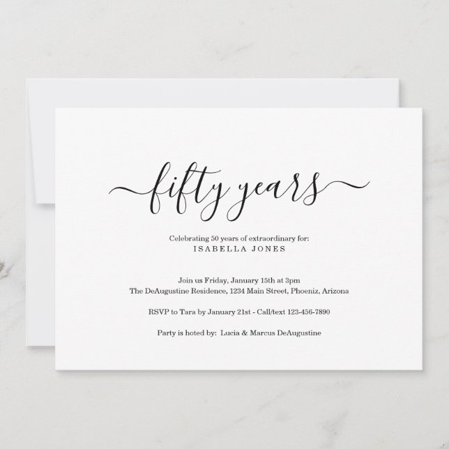 Invitation Fête d'anniversaire pour adultes (Devant)