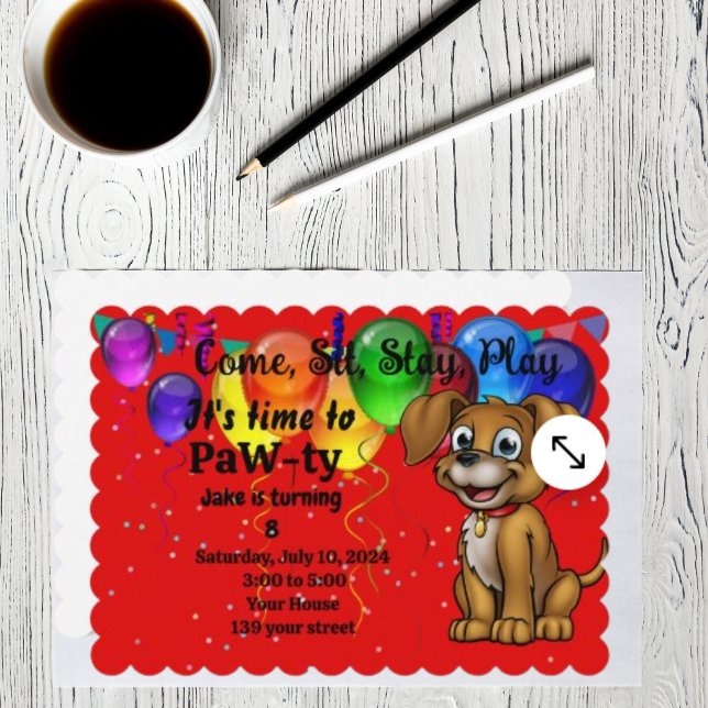 Invitation Fête d'anniversaire pour animaux (Créateur téléchargé)