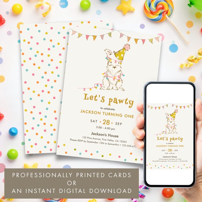 Invitation Fête d'anniversaire pour chien sur le thème de la  (Créateur téléchargé)