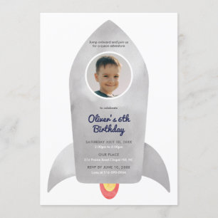 Invitation Fête d'anniversaire pour enfant avec vaisseau spat