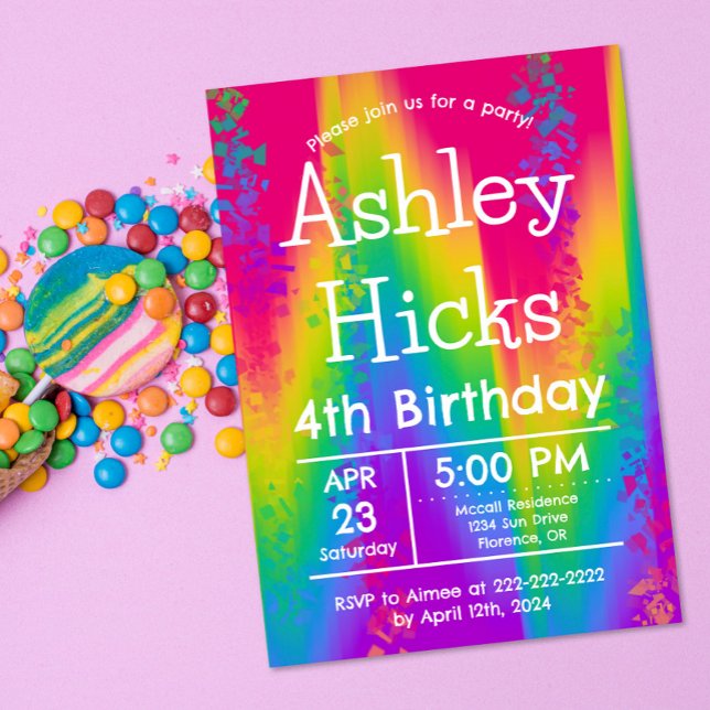 Invitation Fête d'anniversaire pour enfants avec un lien de t (Créateur téléchargé)