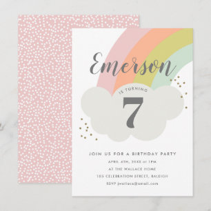 Invitation Fête d'anniversaire pour enfants Budget Arc-en-cie