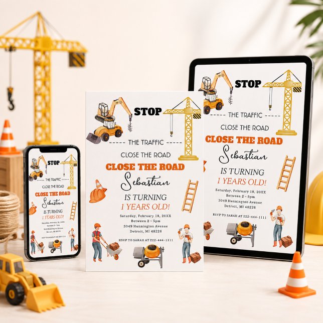 Invitation Fête d'anniversaire pour enfants de 1 an avec cami (Créateur téléchargé)