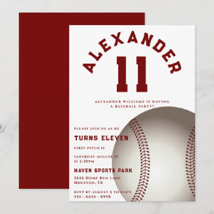 Invitation Fête d'anniversaire pour enfants de baseball