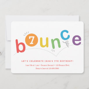 Invitation Fête d'anniversaire pour enfants de l'âge du rebon