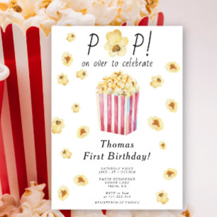 Invitation Fête d'anniversaire pour enfants Watercolor Pop