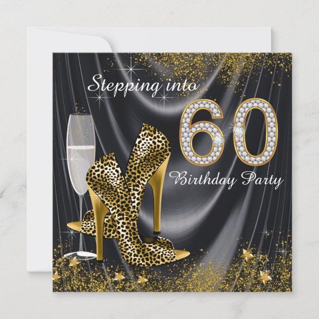 Invitation Fête d'anniversaire pour entrer dans la soixantain (Devant)