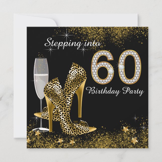 Invitation Fête d'anniversaire pour entrer dans la soixantain (Devant)