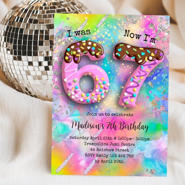Invitation Fête d'anniversaire pour filles de 6-7 ans (Créateur téléchargé)