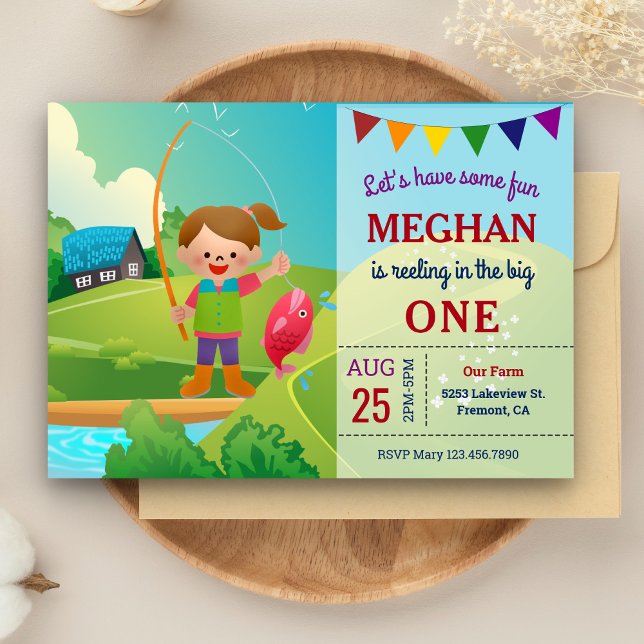 Invitation Fête d'anniversaire pour filles "The Big One" pour (Créateur téléchargé)