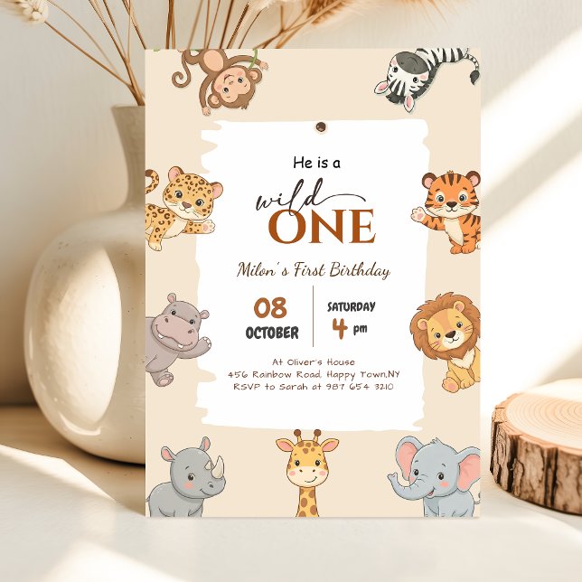 Invitation Fête d'anniversaire pour garçon 1 an sur le thème  (Créateur téléchargé)