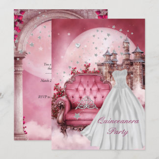 Invitation Fête d'anniversaire pour les 15 ans de Quinceanera