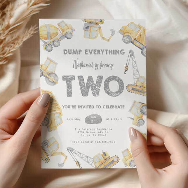 Invitation Fête d'anniversaire pour les 2 ans de Construction (Créateur téléchargé)