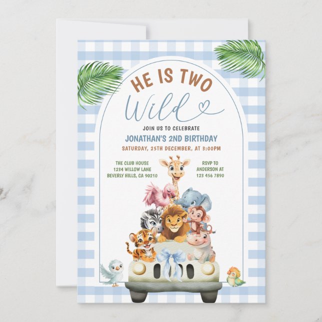 Invitation Fête d'anniversaire pour les deux ans de Blue avec (Devant)