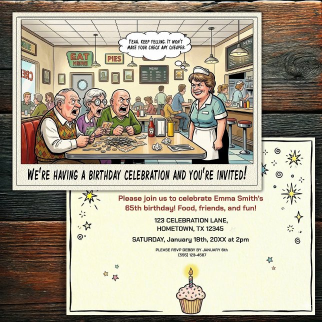 Invitation Fête d'anniversaire pour personnes âgées  (Créateur téléchargé)