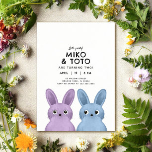 Invitation Fête d'anniversaire pour un duo de frères et sœurs