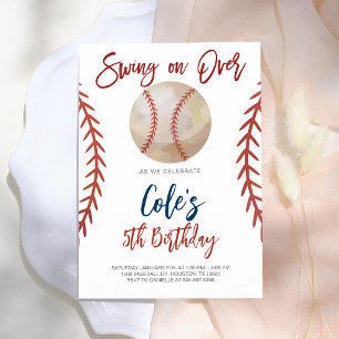 Invitation Fête d'anniversaire pour un swing de baseball