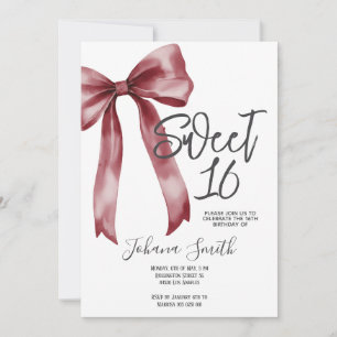 Invitation Fête d'anniversaire pour une adolescente de seize 
