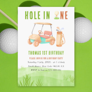 Invitation Fête d'anniversaire premier trou en un
