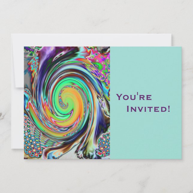 Invitation Fête d'anniversaire psychédélique personnalisée de (Devant)