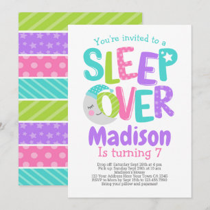Invitation Fête d'anniversaire Pyjama Party