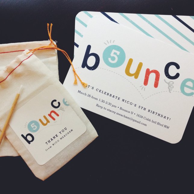 Invitation Fête d'anniversaire rebondissante (Créateur téléchargé)