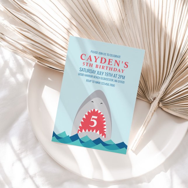 Invitation Fête d'anniversaire requin (Créateur téléchargé)