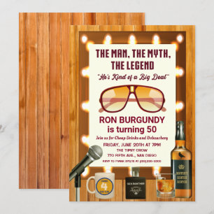 Invitation Fête d'anniversaire rétro années 70 pour homme et