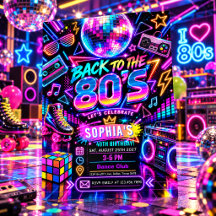 Fête d'anniversaire Rétro Disco Néon 80