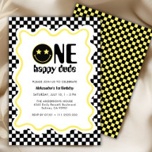 Fête d'anniversaire Rétro Un Mec Heureux Jaune 1èr