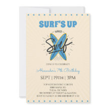 Fête d'anniversaire rétro vintage surf
