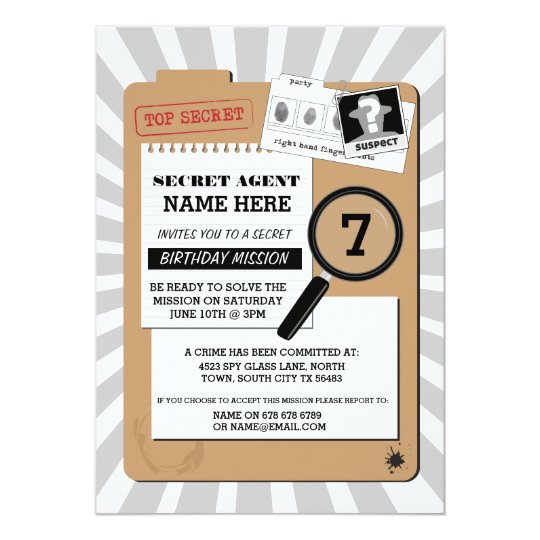 Invitation Fete D Anniversaire Revelatrice D Espion De Crime Zazzle Fr