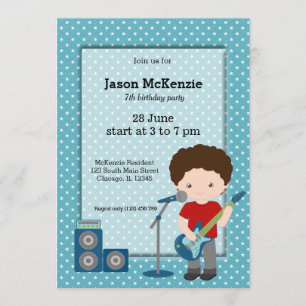 Invitation Fête d'anniversaire Rock Star