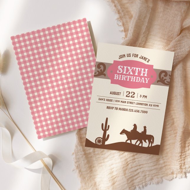 Invitation Fête d'anniversaire Rodeo Cowboy pour filles (Créateur téléchargé)