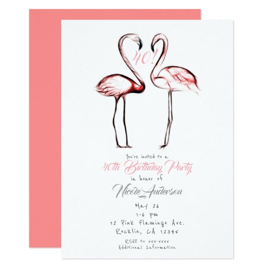 Invitation Fete D Anniversaire Rose De Flamant Rose De Zazzle Fr