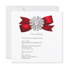 Fête d'anniversaire Rouge Blanc Diamant Nœud Rouge