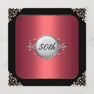 Invitation Fête d'anniversaire Rouge et Noir 30 ans