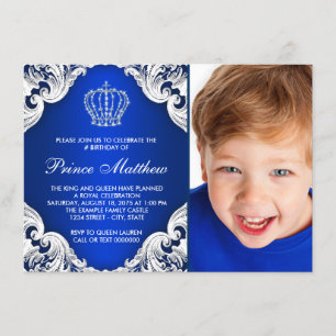 Invitation Fête d'anniversaire Royal Blue Prince